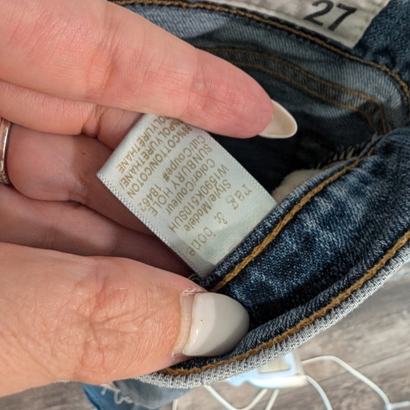 Rag N Bone Women's Distressed Dre Blue Jeans - Picture 6 of 9